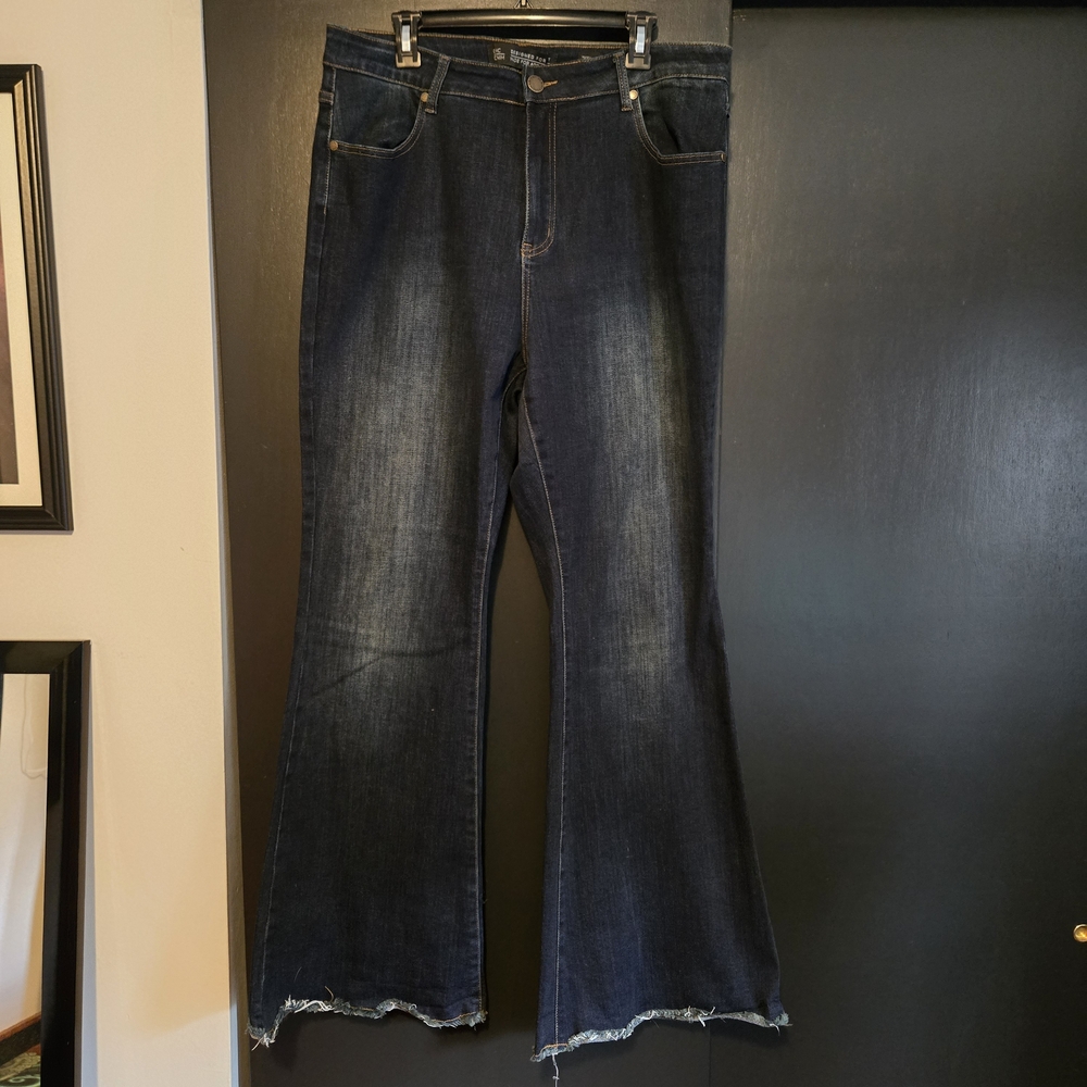 City Chic Dark Wash Flare Jeans
